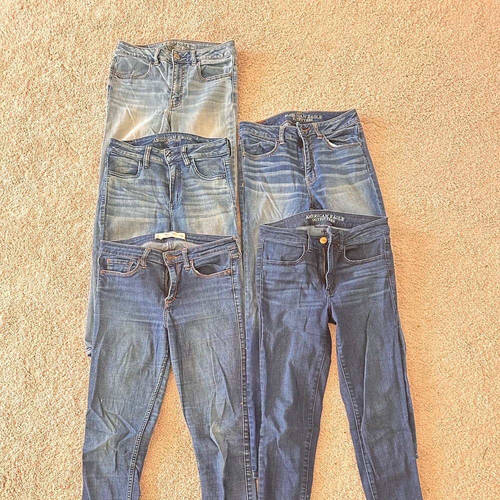 American Eagle/Abercrombie Jeans Mid Rise, Bundle Size 6
